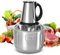 Hachoir Électrique Avec Bol Acier Inox 5L, Hachoir à Viande 500W Avec 5 Lames En Inox,Robot Mixeur Petit Avec 3 Niveaux De Vitesse,Pour Hacher Viande, Oignon,Oeufs, Jus D'orange, Pâte (B)