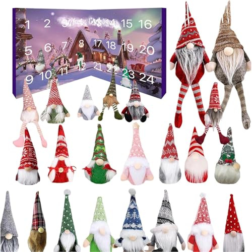 Weihnachts Wichtel Adventskalender 2025 24 Stk Zwergen Plüschtier Spielzeug Adventskalender 2025 Plüschzwerg Weihnachts Countdown Kalender Deko