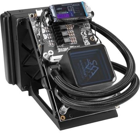 RUIZHI NerdQaxe++ Hydro 4.8TH/s Bitcoin Miner, 15J/Th Solo Bitcoin Miner BTC/BCH Lottery Machine mit 4xBM1370 ASIC Chip Crypto Miner Geräuscharm 2.4G WiFi für Bitcoin Mining Enthusiasten