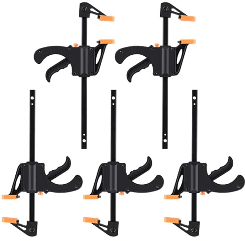 5 Pcs F Clamps for Woodworking, 4 Inch Wood Clamps | Quick Grip, Quick Release Ratchet Bar, DIY Tools Hand Tools, For Carpentry DIY Handmade Crafts