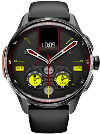 XUMIUZIY Smartwatch 4G LTE, Schermo Touch HD da 1,6 Pollici con Fotocamera Rotante, Controllo Accessi NFC, Ricarica Magnetica, Chiamata Indipendente, modalità Multi Sport, con Slot (BLACK)