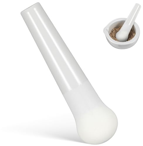 AMUSLESUR Stößel Keramik Weiß 12.00 X 3.00 X 3.00 cm | Keramik Stößel, Ergonomisch, Langlebig, Weiß, 12.00 X 3.00 X 3.00 cm, 1 X Schleifstab