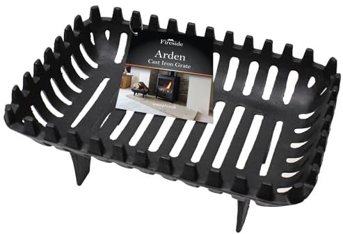JVL Arden - Rejilla de carbón para leña de 16 Pulgadas, Hierro Fundido, Negro, 37 x 27 x 16 cm