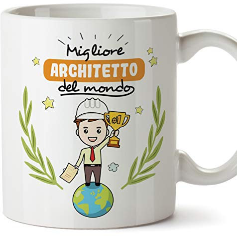 Mugffins Architetto Tazze Originali di caffè e Colazione da Regalare Lavoratori e Professionisti - Migliore Architetto del Mondo - Ceramica 350 ml