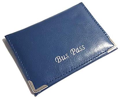 Lorenz Ledereffekt Genarbte Pu Bus Pass Hülle mit Reißverschluss Münze Taschen - Blau, Small