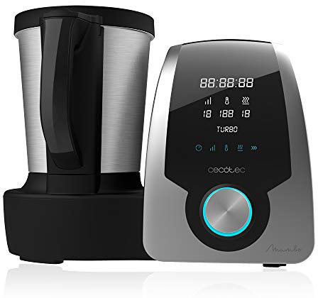 Cecotec Robot de Cocina Multifunción Mambo Silver. Capacidad de 3,3l, Temperatura hasta 120ºC con Selección Grado a Grado, 10 Velocidades + Turbo, Programable hasta 12h, Incluye Recetario, 1700 W