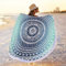 Große runde blaue Mikrofaser-Mandala-Strandtuch-Decke, rund, dick, sanddicht, schnell trocknend, weich, wasserabsorbierend, Mandala, Picknick, Yoga, Wandteppich, Matte mit Quasten für Reisen, 150 cm