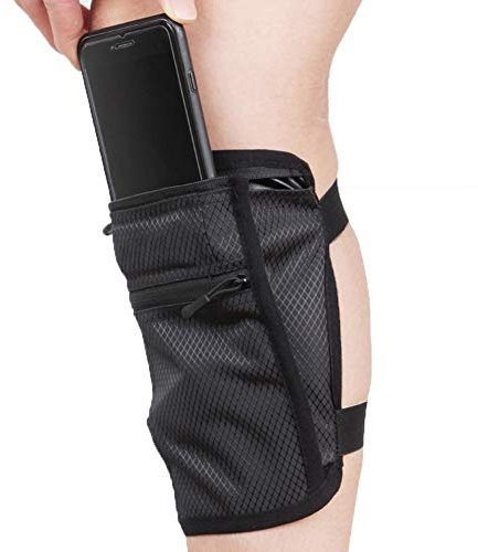 Handy Waden-/Beinband Holster für Reiter und Wanderer, rutschfeste Band Smartphone-Halterung für alle Handys mit verstellbarem Klettverschluss, Sport Beinband für Laufen, Reiten, Motorrad, Schwarz
