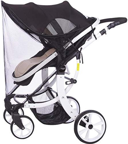 Universalgröße Sonnenschutz für Kinderwagen - Baby Sonnenverdeck für Buggy & Sportwagen|Blockiert bis zu 99% UV UPF50+|Sonnendach und hilft Babys zu schlafen (Aktualisierte mit Moskitonetz)