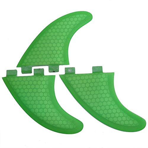 FCS Thruster Fin Set Surfbrett Fin Green FCS G3 G5 G7 Surf Finnen Surfboard Fiberglas Tri Set Thruster(G5)
