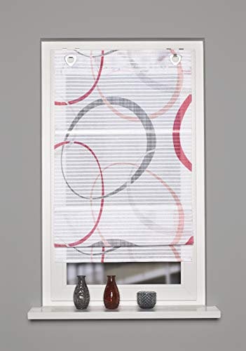 Home fashion Magnetrollo Querstreifen Digitaldruck Vitus, ROT, 130 X 60 cm
