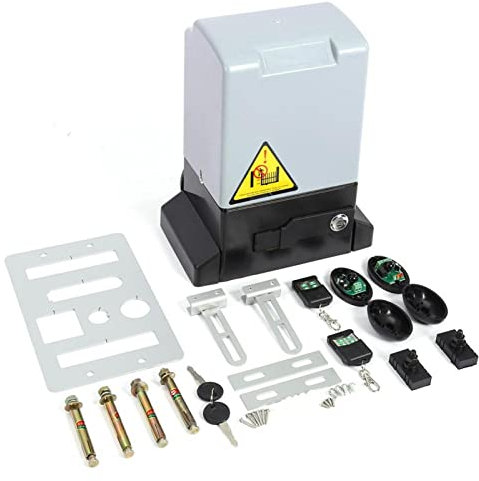Sliding Gate Opener, 2000KG 750W Sliding Electric Gate Opener Automatic Motor Heavy Duty Driveway Security Kit Without Battery(Sliding Gate Opener)