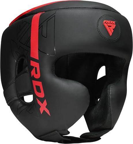 RDX Kopfschutz Boxen für Kickboxen, Kampfsport, MMA Training, Maya Hide Leder Kara Sparring Thaiboxen Kopfschützer, Boxhelm Krav MAGA Muay Thai, Karate und Taekwondo Headgear (MEHRWEG)
