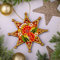Einzigartiger Weihnachtsbaumschmuck Sterne aus Holz 9 х 9 х 0.5 cm Beidseitig Handbemalt nach Ukrainischer Tradition - Hochwertiges Kunsthandwerk für Ihren Weihnachtsbaum