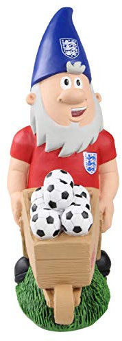 Forever Collectibles UK FOCO EPL ENGLAND FA WHEELBARROW GARDEN GNOME 10.5 ORNAMENT INDOOR/OUTDOOR