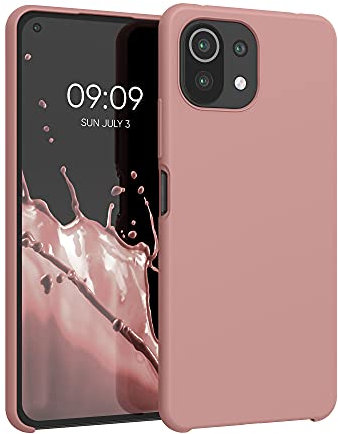 kwmobile Hülle kompatibel mit Xiaomi 11 Lite (5G) NE/Mi 11 Lite (5G) Hülle - Silikon Handy Case - Handyhülle weiche Oberfläche - kabelloses Laden - Winter Rose