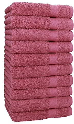 Betz 10 Stück Premium Handtücher hochwertiges Handtuch saugstark 100% Baumwolle Größe 50x100 cm Farbe Beere
