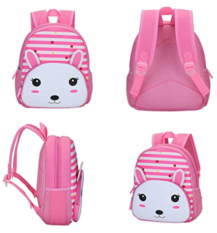 Umtiti Kleinkind Rucksack Niedlich Tier Cartoon Vorschulrucksack für 3-6 Jahre Mädchen Jungen Geschenk für Kinder,3D Rabbit
