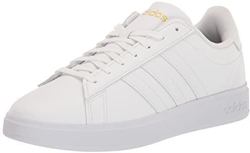 adidas Grand Court 2.0 Damen-Tennisschuhe, FTWR White/FTWR White/Gold Metallic, 41 EU