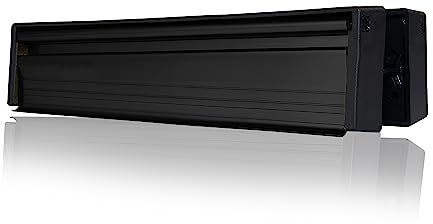 Xfort MailPlate Slimline 12 Letterplate Matt Black, Premium Draught Proof Postal Letterbox, Telescopic Sleeved Letter Box For Wooden, Composite And uPVC Midrail Doors With 40-80mm Door Thickness