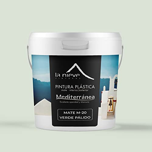 Pintura plástica mate M-25 interior/exterior (4 Litros, Verde Pálido)