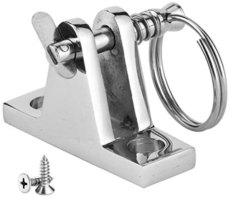 FTVOGUE Bimini Top Deck Hinge, Deck Hinge Boat Bimini Top Fitting 90 Degree Marine Deck Hinge with Quick Release Pin Stainless Steel Marine Sprayhood Parts