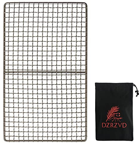 DZRZVD-The Bushcraft Backpacker's Grill Grate for Camping Cooking - Welded Titanium Mesh (Camping Fire Rated)-10''X6.5''