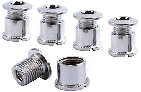 5 Sets Stahl Kettenblatt Schrauben M8 Kurbelgarnitur Schrauben Muttern Set für Mountainbike, BMX, MTB (Silber Typ B für Doppelkettenblätter)