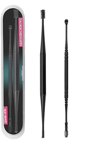 Earwax Removal Kit - Soft Silicone Double-Ended Earpick Ear Wax Curette Remover with Portable Storage Case for Baby, Kids & Adults