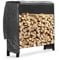 Neo Black Firewood Fire Log Rack Wood Burner Rack Storage Holder Stand Bucket Shelf Basket Metal Tall Steel Sets Accessory (Model 5 - Outdoor)