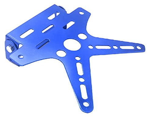 Fydun Motorrad Kennzeichenhalterung Winkelverstellung Klappbarer Motorrad Kennzeichenhalter aus Blauem Aluminium