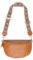 Große Crossbody Gürteltasche aus 100% Leder Umhängetasche Schultertasche mit breitem Gurt - Jaime (cognac)