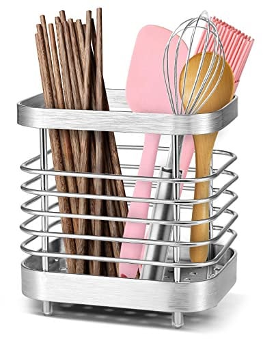 Cliplanyard Cutlery drainer, Stainless Steel Cutlery Storage Rack, Anti-Rust Sink Tidy Cutlery Drainer, Kitchen Utensil Holder for Knife Fork Chopsticks Storage Space saving Utensil Rack (02)