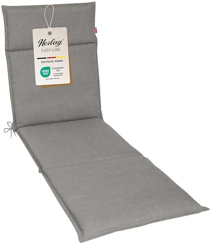 Herlag Liegenauflage Bea 190x60x4,5cm | Modernes Liegepolster | Wasserabweisende Polsterauflage für Gartenliege | Öko Tex 100 | Grau