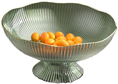 Obstschale, Obstteller, Dekorative Schalen mit Abflusslöchern, Abnehmbarer Sockel, Obstschale für Tisch, Arbeitsplatte, Dekorative Obstschalen für Zuhause (Grün)