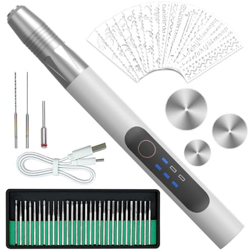 Gravierstift: USB Wiederaufladierbar Gravur Werkzeug Kit - Elektrischer Mini Graveur Gravurwerkzeug für Schmuck Glas Holz Kunststoff Metall Stein