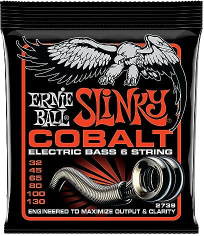 Ernie Ball, Bass 6 Slinky Cobalt, Corde per basso elettrico, diametro 32-130
