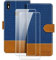 MILEGAO Estuche de Cuero Funda para BQ Aquaris X Estuche magnético para teléfono con Billetera + [2 Unidades] Protector de Pantalla de Vidrio Templado para BQ Aquaris X Pro (5.2”)