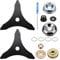 NQEUEPN 2pcs Brush Cutter Blade, 10 Inch 3 Teeth Brush Cutter Blade with 2 Different Adapter Kits Compatible with Stihl Brush Cutters Trimmers Lawn Mowers