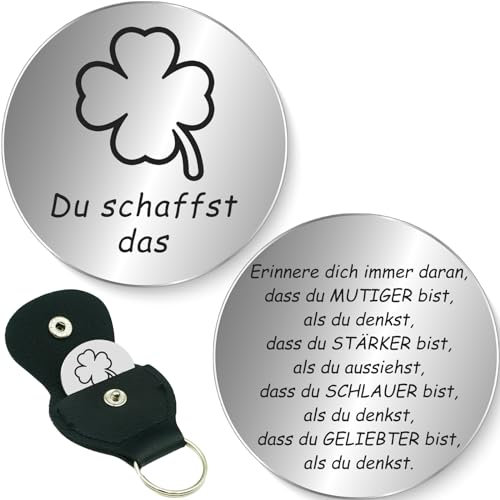 Tixlux Kleine Umarmung Glücksbringer, Glücksbringer mit Tasche, Pocket Hug, Mutmacher Geschenk, Gute Besserung Geschenke, Schlüsselanhänger für Familie Frauen Jungen Patient (Silber)