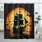 DESIHOM Cool Viking Style Shower Curtain Set, Nautical Theme Pirate Ship Shower Curtain Sailboat Bathroom Decor Polyester Fabric-72 x 72