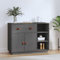 QJBSAVVA Sideboard, Waschbeckenunterschrank mit Füßen Vorratsschrank mit Türen Barschrank Mehrzweckschrank Geeignet für Balkon Flur Schlafzimmer Wohnzimmer Grau 98,5x40x75 cm Massivholz Kiefer