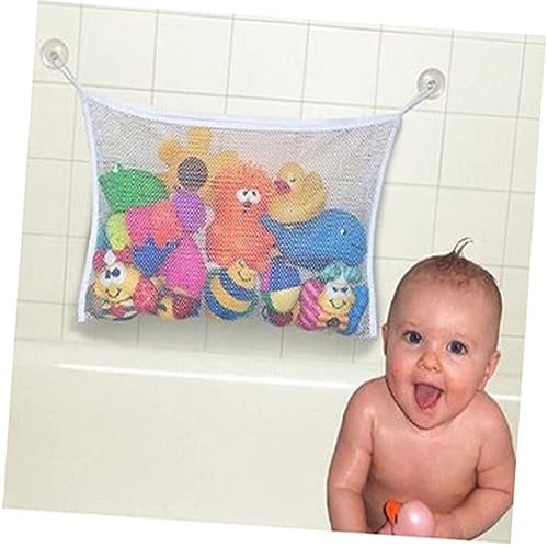 Toyvian Net Storage Toy Storage Container for Bathroom Bag Child White Sucker