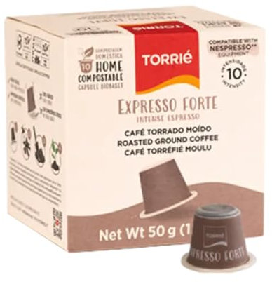 Torrié Compatible with Nespresso® Original Machines Coffee Pods | Home Compostable Capsules | Intense Espresso (10 pods)