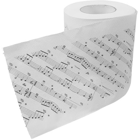 ibasenice Musiknoten Toilettenpapier Drucken Toilettenpapier Weihnachten Drucken Taschentuchrollendekoration