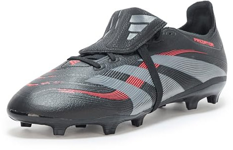 adidas Tacos de fútbol unisex para adultos con lengua doblada firme, Negro Gris Rojo Lucid, 40 2/3 EU