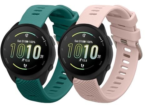 kwmobile Bracelet compatible avec Garmin Forerunner 165 / Forerunner 165 Music bracelet - 2x bracelet de rechange en silicone pour fitness tracker