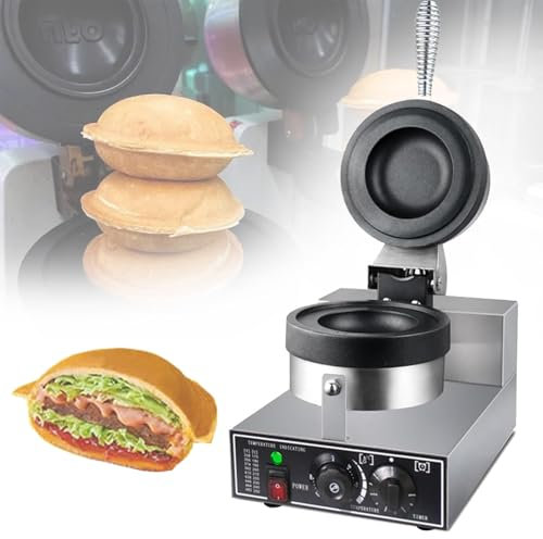 Eastnmythet Macchina per Hamburger Antiaderente, Pressa per Hamburger da 11 cm, Macchina per Hamburger con pressa elettrica 1200 W, Macchina per Waffle Commerciale 50-300 ℃
