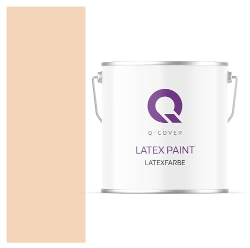 Q-COVER Latexfarbe 5 L Hell Pfirsich Innenfarbe Wandfarbe Deckenfarbe Klasse 3 Mattfarbe Scheuerfest Hohe Deckkraft