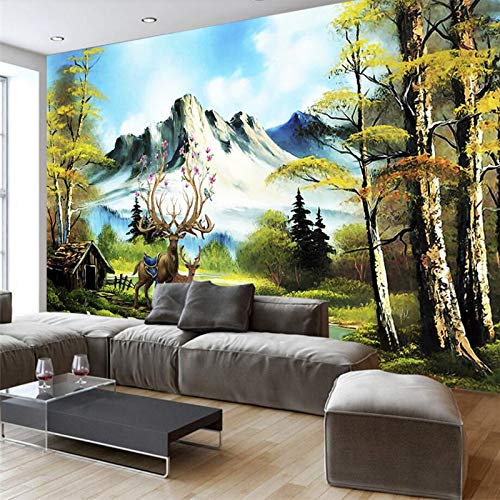 Fototapete Alpen Größe:W350CMxH256CM Vliestapete Moderne Design Wandtapete Küche Flur Wohnzimmer Büro Badezimmer Kinderzimmer Exotische